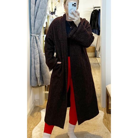Ottod'Ame Anthropologie Open Duster Knit Cardigan Sweater Brown 4 - Picture 1 of 12